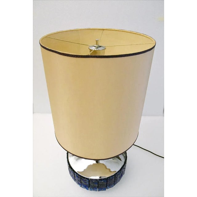 Large Italian Table Lamp with Hammered Glasses, 1970s For Sale - Image 10 of 11
