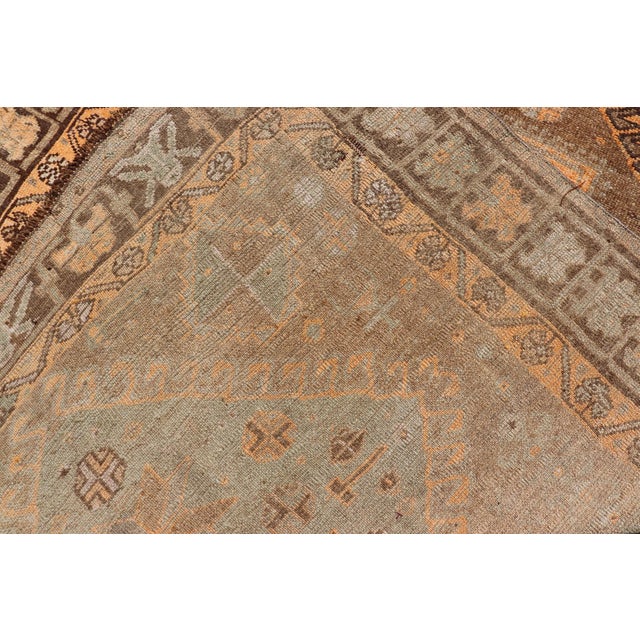 Vintage Hand Knotted Turkish Kars Gallery Rug in Wool With Diamond Design For Sale - Image 13 of 13