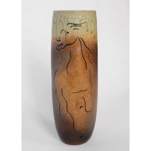 Dan Ishler Modernist Studio Pottery Incised Relief Horse Vase For Sale - Image 13 of 13