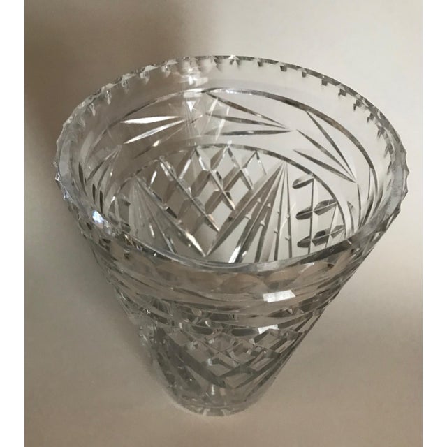 1950s Cut Crystal Vase For Sale - Image 4 of 6