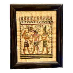 Antique Egyption Hand Made Authentic Old Payrus Art Paintig Sined Genuine