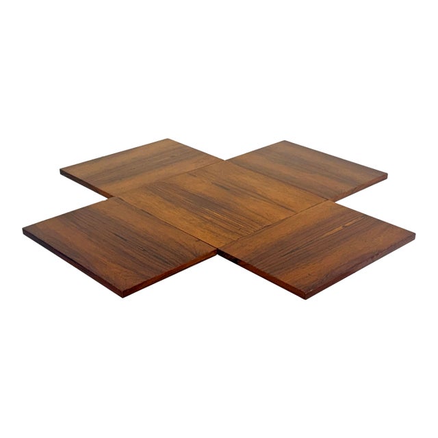 Rare Rosewood & Lucite Tic-Tac-Toe Expandable Coffee Table by Vladimir Kagan For Sale