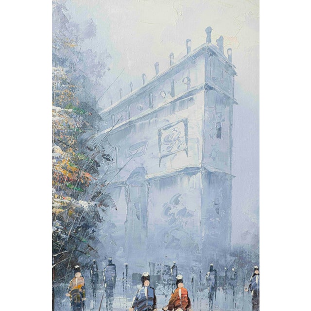 Vintage Paris Arc De Triomphe Impasto Oil Painting Signed Adams, Framed For Sale - Image 15 of 15