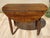 Small dining table for 2 to 4 people or console table. Almost round 90x98cm solid walnut top, 2cm thick. Leaf drops on...