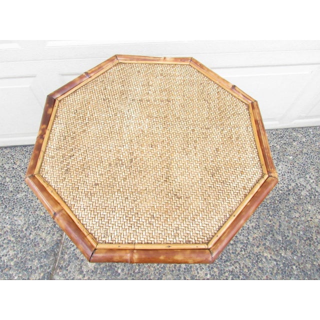Tan Antique English Tiger Bamboo Table For Sale - Image 8 of 8