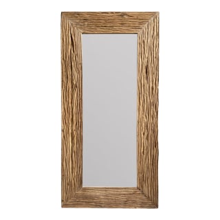 Deep Grain Rustic Wood Full Length Mirror For Sale