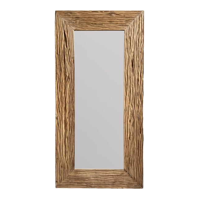 Deep Grain Rustic Wood Full Length Mirror For Sale