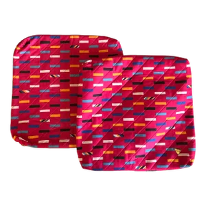 Pair of Small Vintage Fabric Pillow Covers in Bright Mod Design