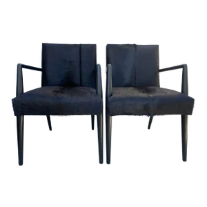 1950’s Black Hair-On-Hide Chair by T.H.Robsjohn-Gibbings for Widdicomb-A Pair