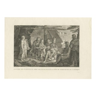 After Gaspard Duché de Vancy, La Pérouse Alaska Tlingit Costume, 1797, Engraving For Sale