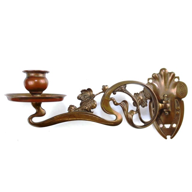 Brown Antique Sconces by Henry van de Velde, Set of 2 For Sale - Image 8 of 13