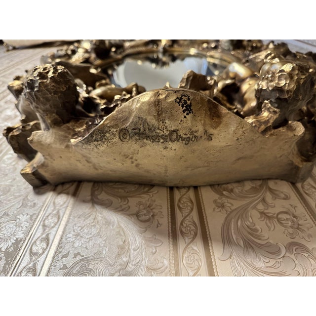 Hollywood Regency Finesse Originals Adam & Eve Figural Gilt Wall Mirror, 1970s For Sale - Image 3 of 5