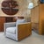 Light Gray Restored 1970s Milo Baughman Style Gray Cube Chair With Wood Sides For Sale - Image 8 of 11