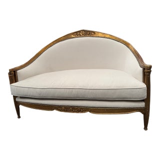 1930s Gilt Canape Settee, Attributed to Paul Follot Art Deco For Sale