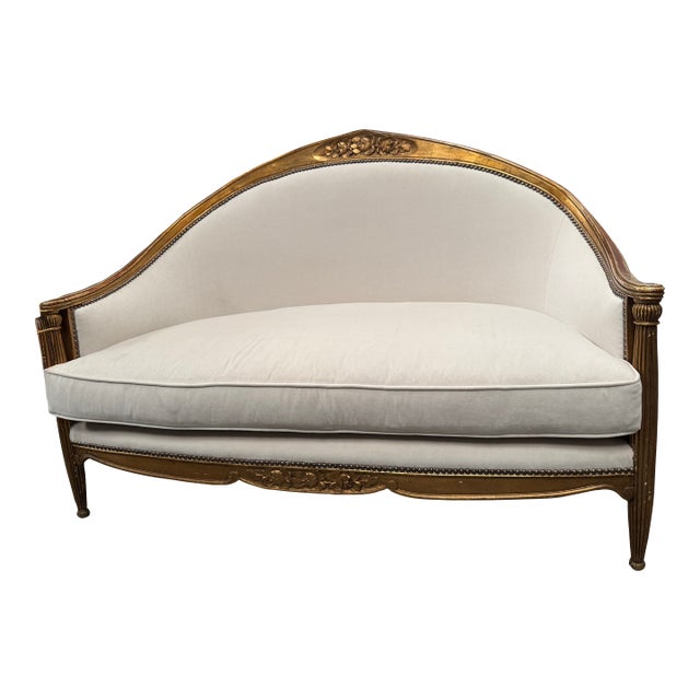 1930s Gilt Canape Settee, Attributed to Paul Follot Art Deco For Sale