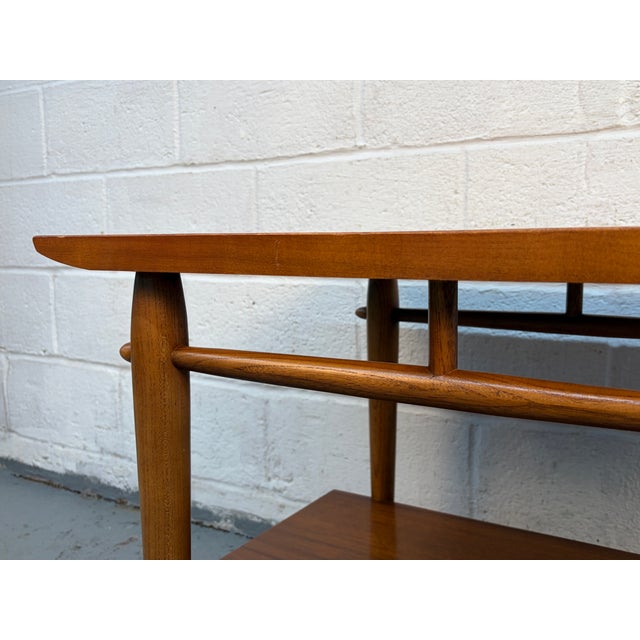 Brass Mid 20th Century Lane Alta Vista Walnut and Brass End Tables For Sale - Image 8 of 14