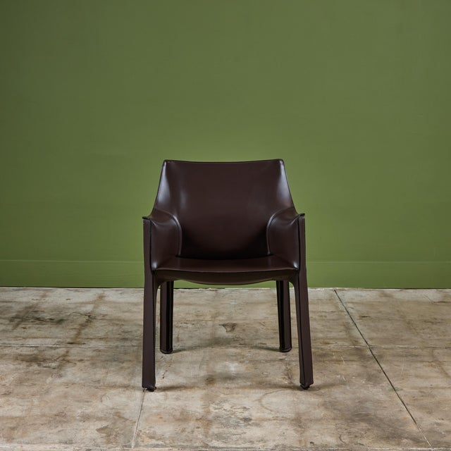 1970s Set of Four Mario Bellini Cab Armchairs for Cassina For Sale - Image 5 of 17