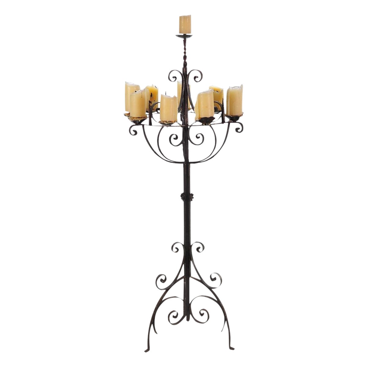 Spanish Revival Wrought Iron 8 Arm Candle Holder Chairish