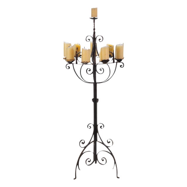 Spanish Revival Wrought Iron 8 Arm Candle Holder Chairish