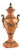 European Brandy Alabaster Urn With Antique Bronze Garlands For Sale