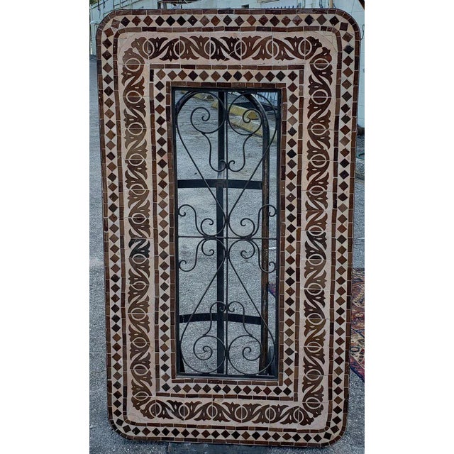 Moroccan 60" Moroccan Rectangular Brown Mosaic Dining Table For Sale - Image 3 of 8
