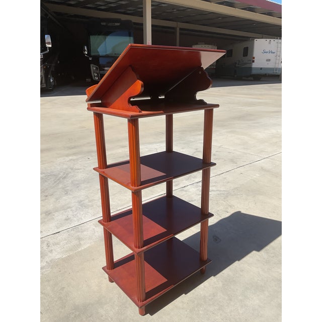 1990s Traditional Mahogany Adjustable Lectern With Shelving For Sale In San Diego - Image 6 of 12