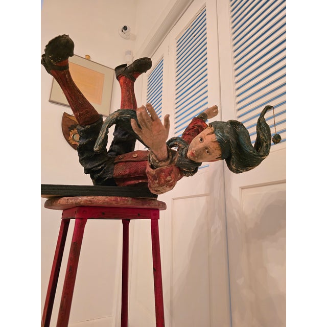 Vintage Mid Century Folk Art Sculpture of Falling Figure For Sale - Image 10 of 15