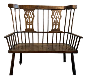 Vintage Stick Back Windsor Bench