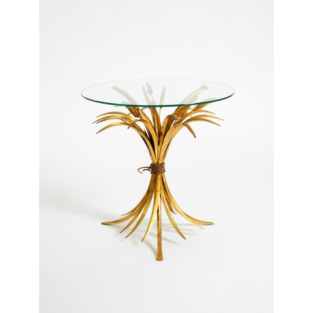 Glass Mid-Century Gilded Floral Side Table with Glass Top by Hans Kögl, 1960s For Sale - Image 7 of 18