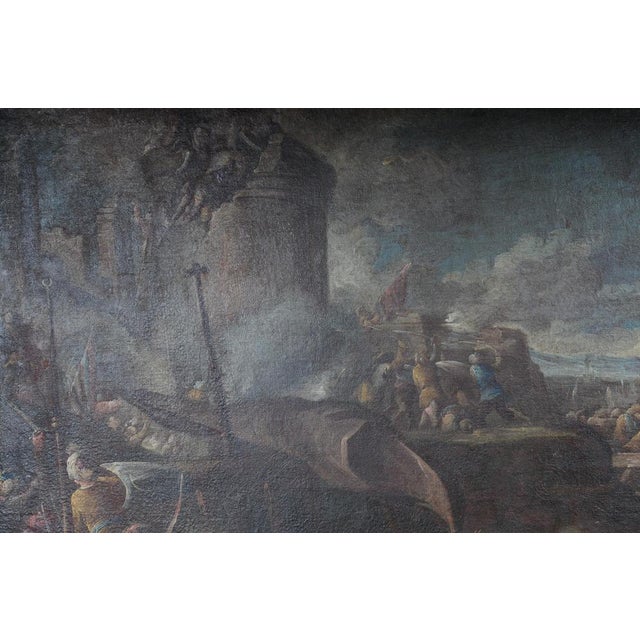 Ottoman Artist, Battle Scene, 1740, Oil on Canvas For Sale - Image 4 of 18
