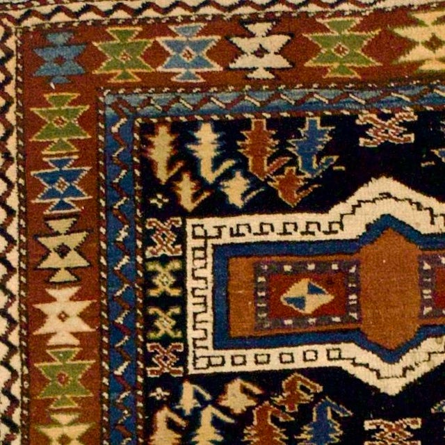 Figurative Antique Caucasian Kuba Rug 3’10" X 4’4" For Sale - Image 3 of 5