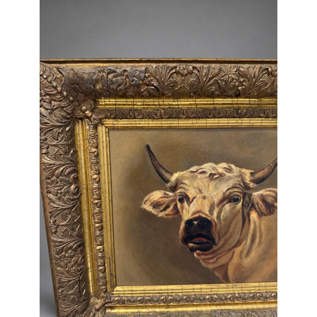 Brown Attr Rosa Bonheur (French, 1822 - 1899) "Portrait of a Highland Bull" W Findley For Sale - Image 8 of 11