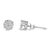 Contemporary .925 Sterling Silver 1/2 cttw Prong Set Round-Cut Diamond Cluster Stud Earring (I-J Color, I2-I3 Clarity) For Sale - Image 3 of 6