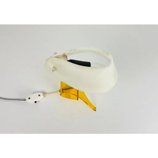 1970s White and Orange Acrylic Glass Table Lamp, 1970s For Sale - Image 5 of 11