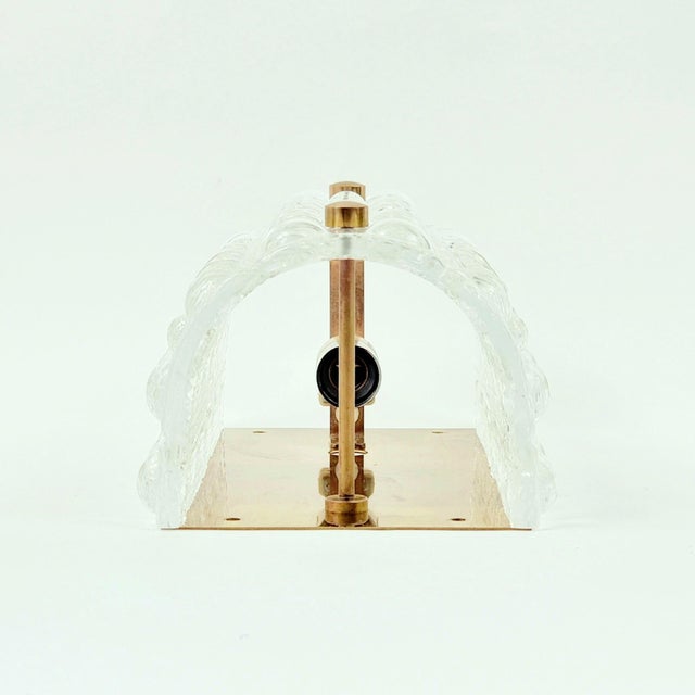 Transparent 1960s Mid-Century Modern Scandinavian Glass & Brass Wall Lamp by Carl Fagerlund for Orrefors For Sale - Image 8 of 10