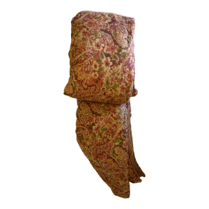 Vintage Lauren Ralph Lauren Paisley- Floral Full Queen Comforter Cover, Red Brown Green Tan Burgundy