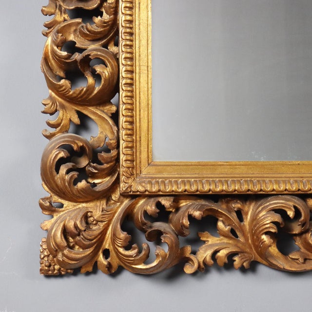 Baroque Style Carved and Gilded Mirror For Sale - Image 7 of 10