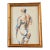 1970’s Original Female Nude Watercolor Painting Vintage Faux Bamboo Frame For Sale