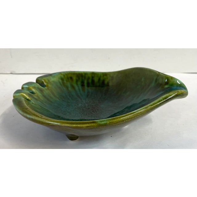 Ceramic Vintage Green Drip Glaze Ceramic Ashtray For Sale - Image 7 of 7