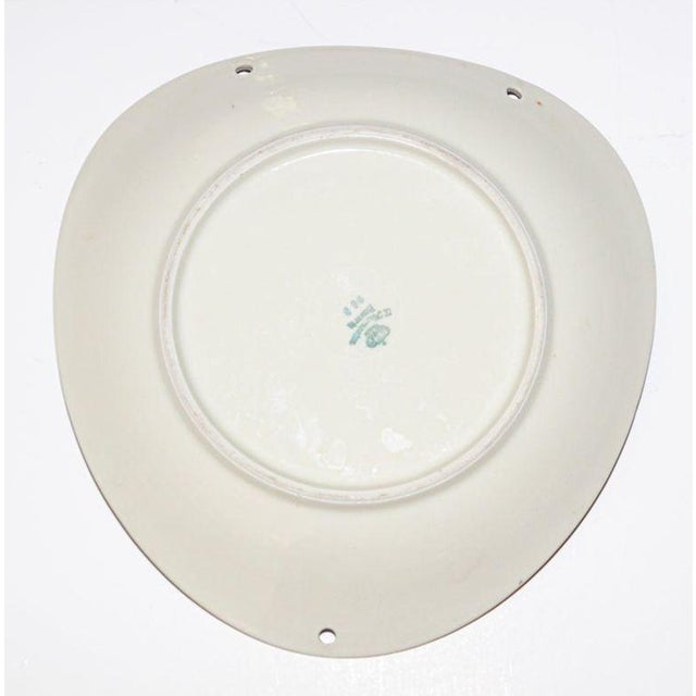 Neoclassical Kronester Bavaria Triangular Porcelain Plate Vintage Handpainted Ceramic Germany For Sale - Image 3 of 10