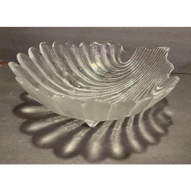 Large and striking vintage crystal shell bowl by Claus Josef Riedel for Riedel, Austria, circa late 1970s–early 1980s....