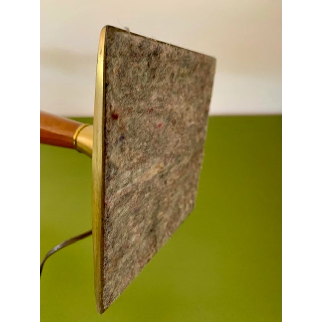 Mid-Century Laurel Co. Teak Brass Tulip Table Lamp For Sale In Phoenix - Image 6 of 6