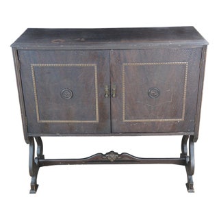 Antique Victorian Udell Works Walnut Record Cabinet Console Sideboard 42" For Sale