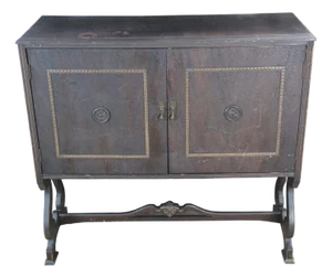 Antique Victorian Udell Works Walnut Record Cabinet Console Sideboard 42"