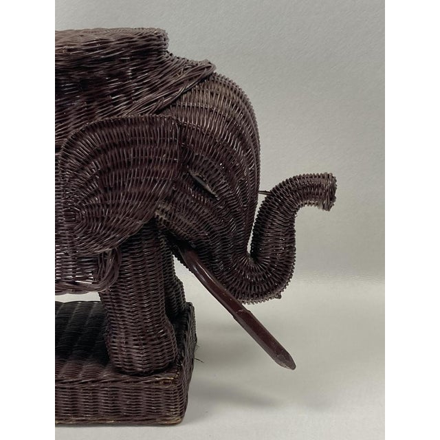 Rattan and Bamboo Elephant Side Table, France, 1970s For Sale - Image 18 of 18