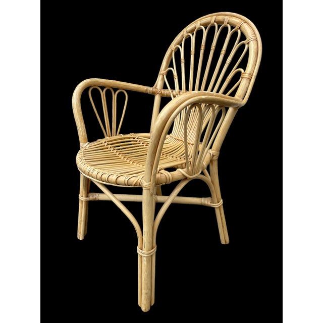 Goldenrod Vintage Armchairs in Rattan, 1970s, Set of 3 For Sale - Image 8 of 10