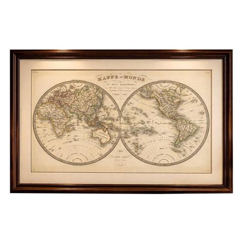 Antique Double Hemisphere World Map by Lapie, Paris, 1838 For Sale - Image 11 of 11