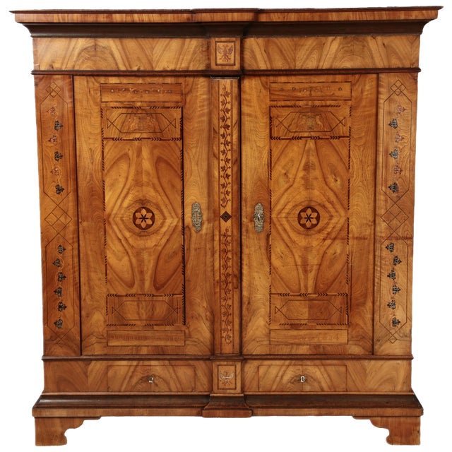 Antique Biedermeier Cabinet in Ash, 1834 For Sale
