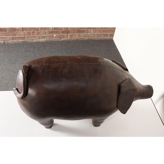 1960s Vintage Leather Pig Footstool by Dimitri Omersa for Abercrombie and Fitch For Sale - Image 5 of 18