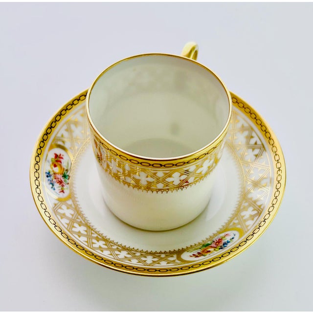 19th Century Rococo Belle Époque Gilded Floral Demitasse Coffee Service from Limoges and De Meuldre Coche, 1890s, Set of 8 For Sale - Image 5 of 12